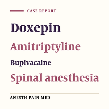Evaluation of the efficacy of intrathecal injection of amitriptyline and doxepin in spinal anesthesia in comparison with bupivacaine in rats