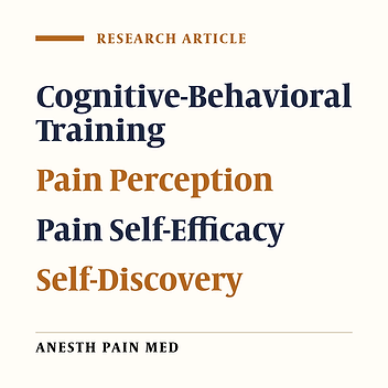 Effect of Cognitive-Behavioral Training on Pain Self-Efficacy, Self-Discovery, and Perception in Patients with Chronic Low-Back Pain: A Quasi-Experimental Study