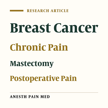 C-reactive Protein Level on Postoperative Day One is Associated with Chronic Postsurgical Pain After Mastectomy