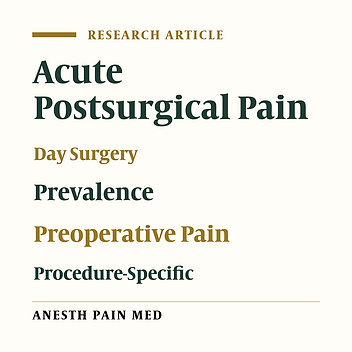 Procedure-Specific Pain Intensity Four Days After Day Surgery and the Relationship with Preoperative Pain: A Prospective Cohort Study
