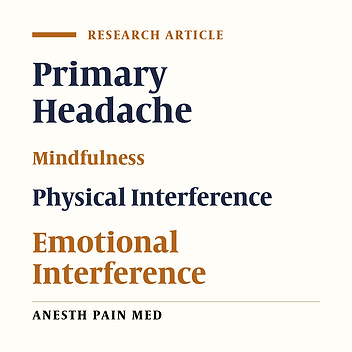 The Role of Mindfulness in Predicting Pain Interference in Patients with Primary Headache
