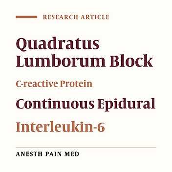 Comparison of IL-6 and CRP Concentration Between Quadratus Lumborum and Epidural Blockade Among Living Kidney Donors: A Randomized Controlled Trial