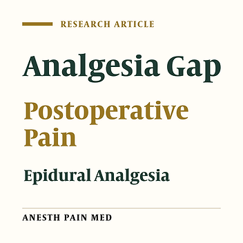 The Association Between Analgesia Gap and Type of Surgery, Analgesic Drugs, and Timing of Analgesic Administration: What Do We Know?
