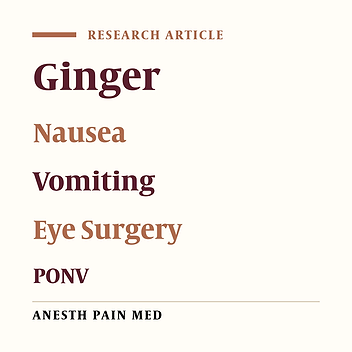 Dose Ginger Have Preventative Effects on PONV-Related Eye Surgery? A Clinical Trial