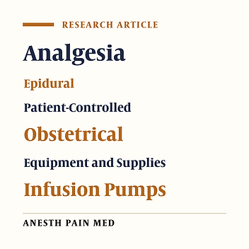 A Clinical Evaluation of the GemStar® and the AmbIT® Pumps for Patient-Controlled Epidural Analgesia