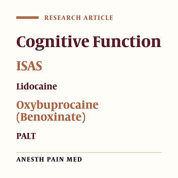Comparative Effect of Local Anesthesia with Lidocaine 2% Versus Topical Anesthesia on Cognitive Function in Ophthalmic Surgery