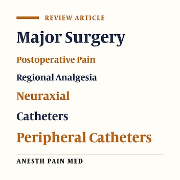 Regional Catheters for Postoperative Pain Control: Review and Observational Data