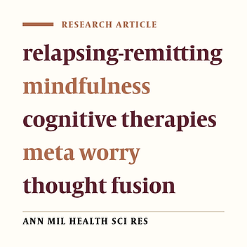 The Effectiveness of Mindfulness-Based Cognitive Therapy in Reducing Psychological Symptoms, Meta-Worry and Thought Fusion of Multiple Sclerosis Patients