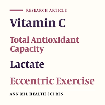 The Effect of Four Weeks of Vitamin C Supplementation on the Total Antioxidant Capacity and Serum Lactate of Women Active After Eccentric Exercise