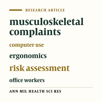 Musculoskeletal complaints associated with computer use and its ergonomic risks for  office workers of a medical sciences university in  Tehran