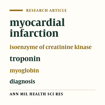 The most sensitive double-marker method of cardiac isoenzymes of creatinine kinase, troponin I, and myoglobin in different time periods for diagnosing acute myocardial infarction