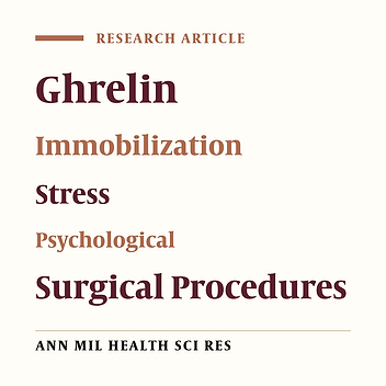 Effect of surgery stress and immobilization stress on ghrelin hormone level, body weight and food intake in female rats