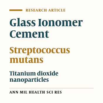 The effect of glass ionomer containing various levels of titanium dioxide nanoparticles against Streptococcus mutans