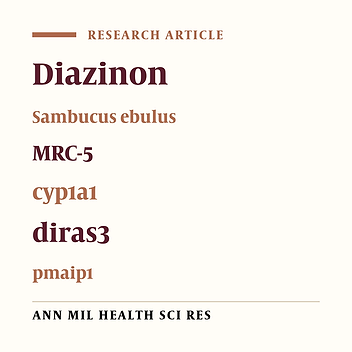Alteration of Diazinon-Induced pmaip1, gstm1, cyp1a1, and diras3 Gene Expression Levels in MRC-5/Human Lung Fibroblast Cell Line by Sambucus ebulus (L)