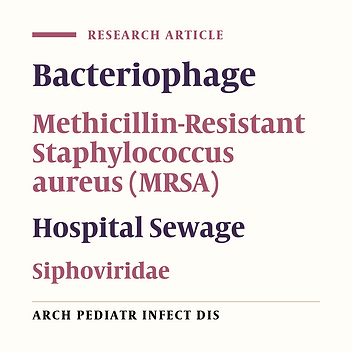 Characterization of Methicillin-Resistant Staphylococcus aureus (MRSA) Phages From Sewage at a Tertiary Pediatric Hospital