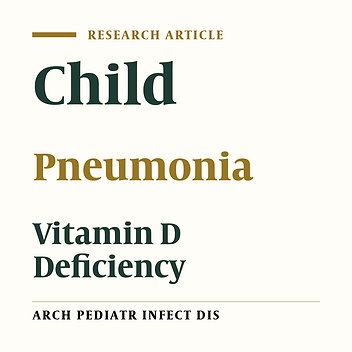 Role of Vitamin D [25(OH) D] Deficiency in Development of Pneumonia in Children
