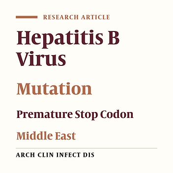 HBV S Gene Premature Stop Codon in Strains From Middle Eastern Patients