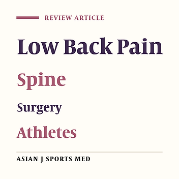 Spine Surgery in Athletes With Low Back Pain-Considerations for Management and Treatment