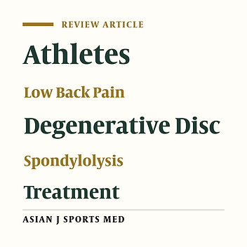 Low Back Pain in Athletes