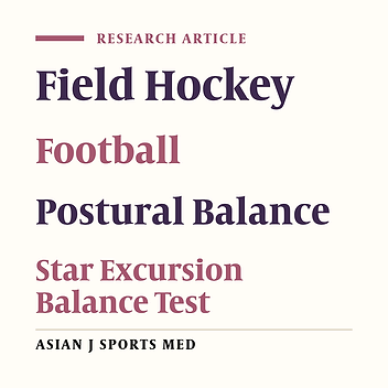 Comparison of Dynamic Balance in Collegiate Field Hockey and Football Players Using Star Excursion Balance Test