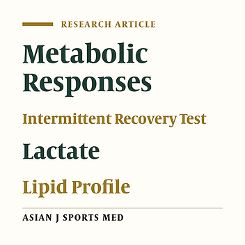 Biochemical Responses to Level-1 Yo-Yo Intermittent Recovery Test in Young Tunisian Football Players