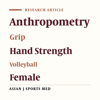 Correlations of Handgrip Strength with Selected Hand-Arm-Anthropometric Variables in Indian Inter-university Female Volleyball Players