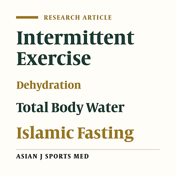 Effect of Ramadan Fasting on Body Water Status Markers after a Rugby Sevens Match