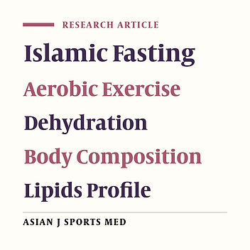 Effects of Ramadan Fasting on Biochemical and Anthropometric Parameters in Physically Active Men