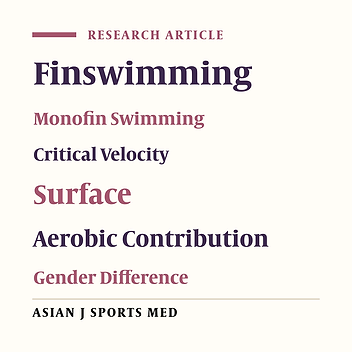 Gender Difference of Aerobic Contribution to Surface Performances in Finswimming: Analysis Using the Critical Velocity Method
