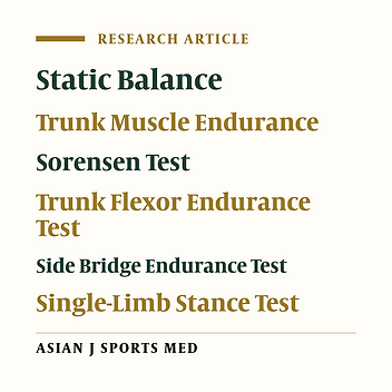 Evaluation of Relationship between Trunk Muscle Endurance and Static Balance in Male Students