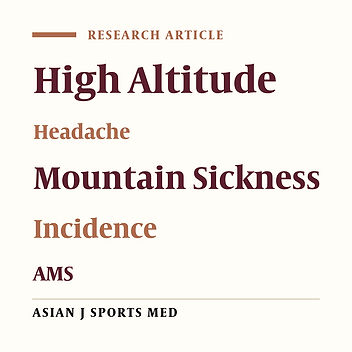 Characteristics of Headache at Altitude among Trekkers; A comparison between Acute Mountain Sickness and Non-Acute Mountain Sickness Headache