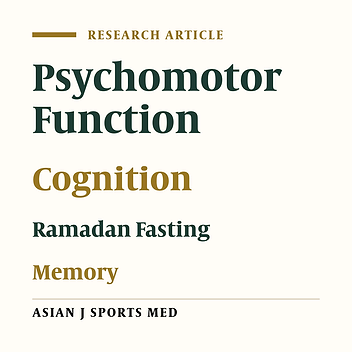 Effects of Fasting During Ramadan Month on Cognitive Function in Muslim Athletes