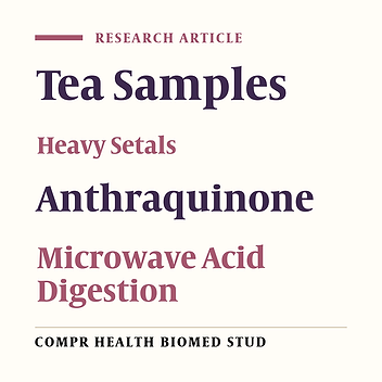 Determination of heavy metals and anthraquinone in black tea