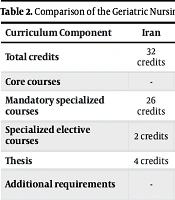 Comparative Study of the Geriatric Nursing MSc Curriculum in Iran and Chiang Mai University, Thailand