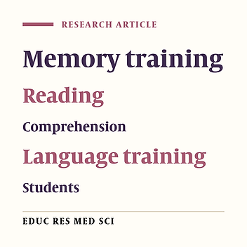 The Effect of Working Memory Training on English Reading Comprehension of Adult English Learners