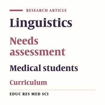 Assessing Linguistic Needs of Students at Kermanshah University of Medical Sciences from their Own Perspectives