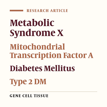 Association of the Promoter Methylation of Mitochondrial Transcription Factor A With Susceptibility to Metabolic Syndrome
