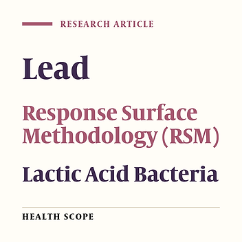 Response Surface Design for Removal of Lead by Different Lactic Acid Bacteria