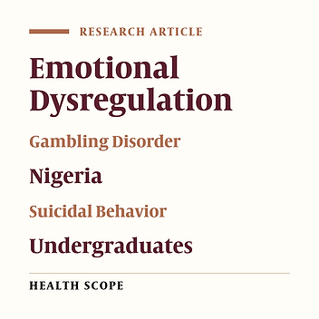Suicidal Behaviour Among Nigerian Undergraduates: Associations with Gambling Disorder and Emotional Dysregulation