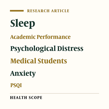 Effects of Sleep Quality on Academic Performance and Psychological Distress Among Medical Students in Saudi Arabia