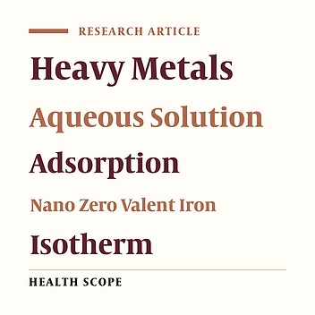 Removal of Lead Ions from Aqueous Solution by Nano Zero-Valent Iron (nZVI)