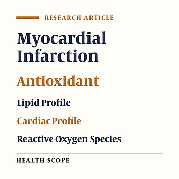 Comparison of Biochemical Parameters with Inhibition of Oxidative Stress in Myocardial Infarction Patients: In Vitro Study