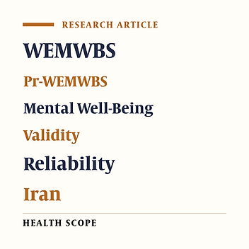 Cover image of the article: Psychometric Properties of the Persian Version of the Warwick-Edinburgh Mental Wellbeing Scale (Pr-WEMWBS)