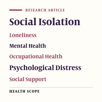 Loneliness, Social Disconnectedness and General Health as an Overlooked Occupational Concern in Iran: The Case of Translators