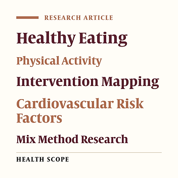 Physical Activity and Healthy Eating Promotion among Adults with Cardiovascular Metabolic Risk Factors: An Application of Intervention Mapping Framework