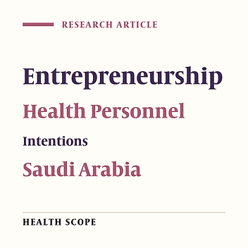 Entrepreneurial Intention, Awareness, Facilitators, and Barriers Among Healthcare Providers in Saudi Arabia: A Cross-Sectional Study