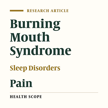 Association of Impaired Sleep Quality in Patients With Burning Mouth Syndrome: A Case-Control Study