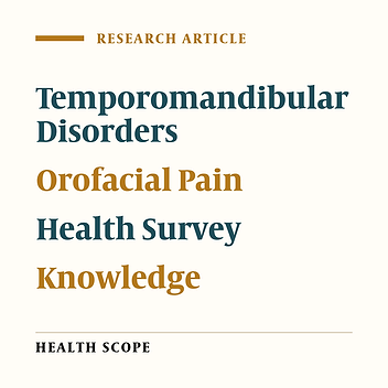 Cover image of the article: Knowledge and Beliefs Regarding TMD: Has Anything Changed After 20 Years?