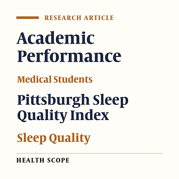 Effects of Sleep Quality on the Academic Performance of Undergraduate Medical Students