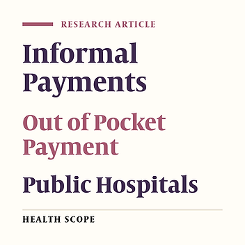 Cover image of the article: Informal Payments for Inpatient Services and Related Factors: A Cross-Sectional Study in Tehran, Iran
